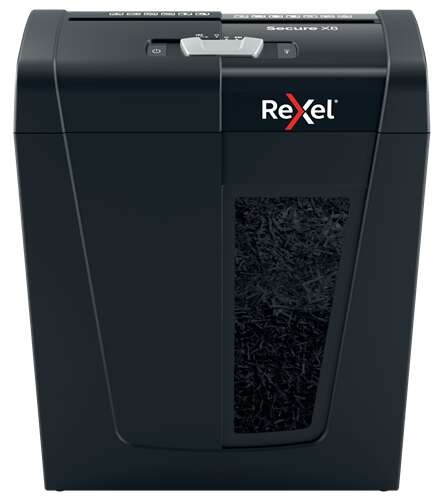Rexel Secure X8 Destructora De Papel Manual Corte En Particulas P-4 - Destruye Hasta 8 Hojas A La Vez - Capacidad De La Papelera 14L - Color Negro