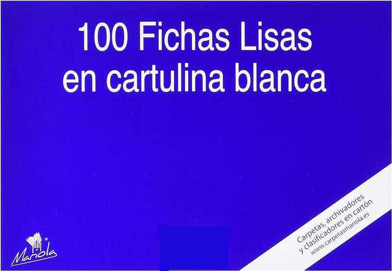 Mariola Pack De 100 Fichas Lisas Nº1 Para Fichero - Medidas 95X65Mm - Color Blanco