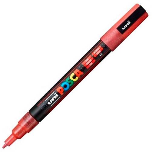Posca Marcador  Pc-3Ml Punta Cónica 0,9 - 1,3 Mm Rojo Purpurina