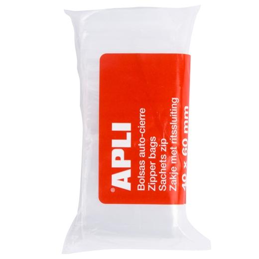 Apli Bolsas Autocierre 40X60Mm Ldpe Transparente Pack 100 Ud