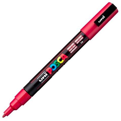 Posca Marcador  Pc-3M Punta Cónica 0,9 - 1,3 Mm Rojo Oscuro