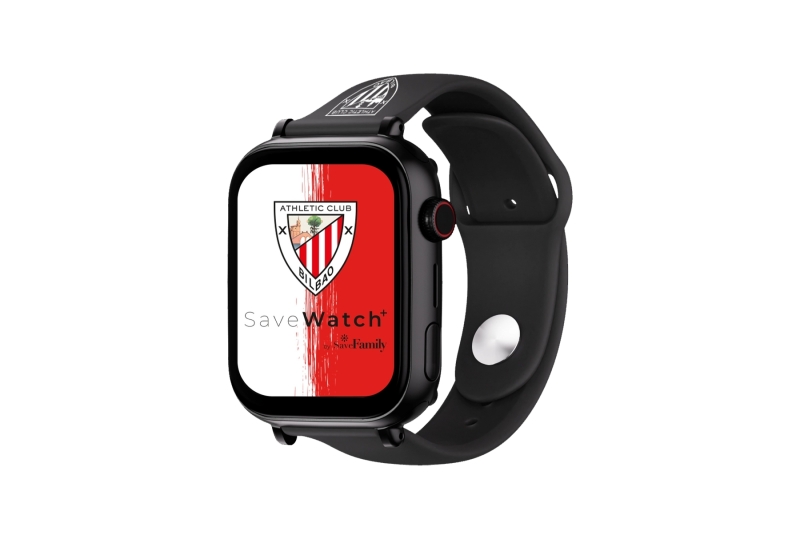 Savefamily Reloj Inteligente Smartwatch Infantil Savewatch Plus Edicion Athletic Club Con Gps Y Llamada - Correa Silicona Negra