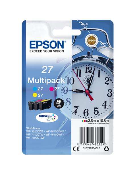 Epson T2705 (27) Pack De 3 Cartuchos De Tinta Originales - C13T27054012