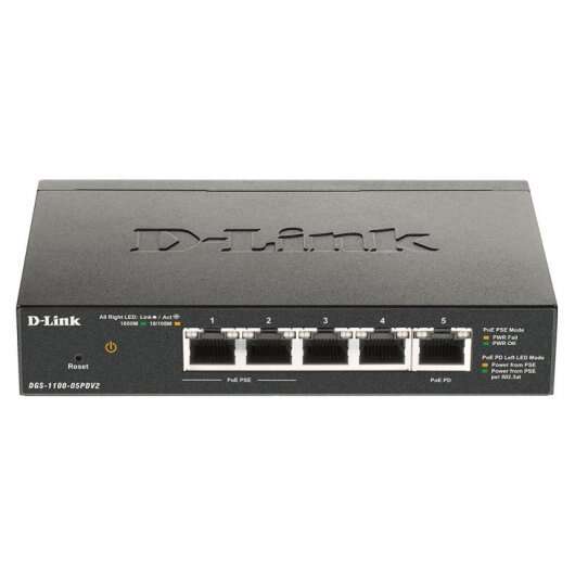D-Link Switch Smart 5 Puertos Gigabit 10/100/1000 Mbps - Poe