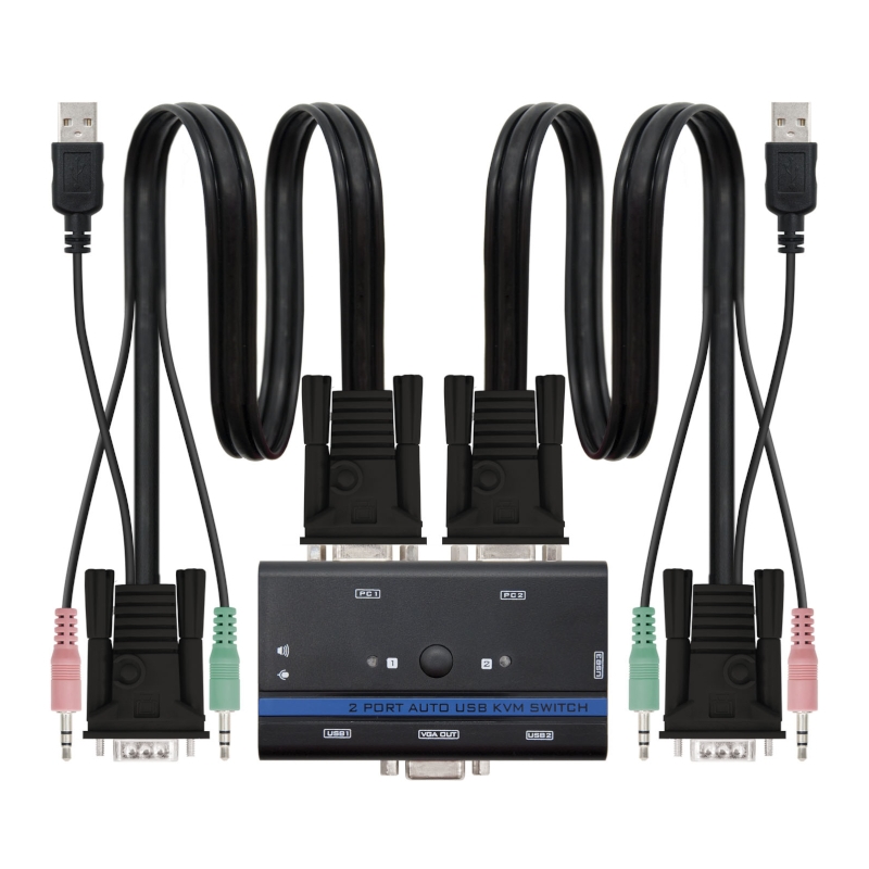 Nanocable Kvm Switch Vga Usb 1U-2Pc+Cable