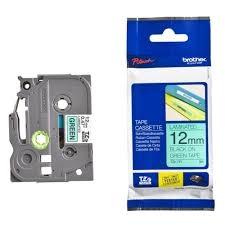 Brother Cinta Rotuladora Laminada Texto Negro Sobre Verde - 12Mmx8M