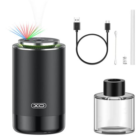 Xo Humidificador - Ideal Para Vehiculos Y Espacios Pequeños - Bateria 300Mah - Capacidad 50Ml - Led - Color Negro