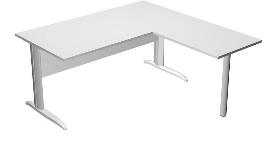 Artexport Mesa Escritorio Presto Con Patas Metal 160 + Ala Lateral 79X60 Blanco