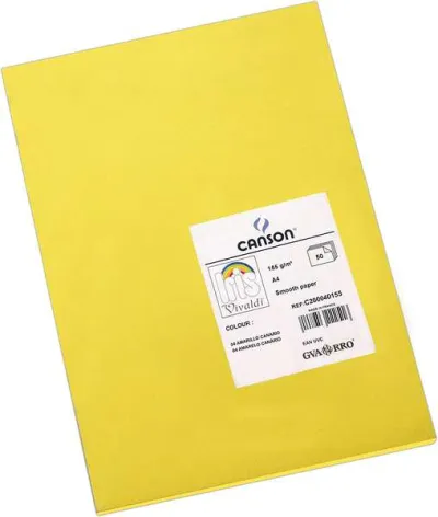 Canson Guarro Pack De 50 Cartulinas Iris A4 De 185G - 21X29.7Cm - Color Amarillo Canario