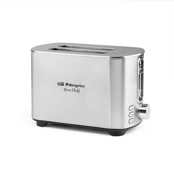 Orbegozo To 5030 Tostadora De Doble Rebanada - Potente Y Versatil Tostador Con 6 Niveles De Tostado - Funciones De Recalentamiento Y Descongelacion - Carcasa De Acero Inoxidable