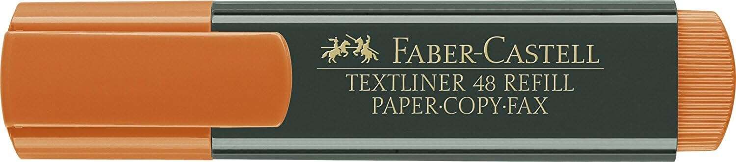 Faber-Castell Rotulador Marcador Fluorescente Textliner 48 - Punta Biselada - Trazo Entre 1.2Mm Y 5Mm - Tinta Con Base De Agua - Color Naranja