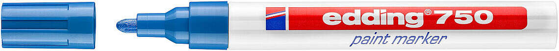 Edding 750 Rotulador Permanente - Punta Redonda - Trazo Entre 2 Y 4 Mm. - Tinta Opaca - Secado Rapido - Color Azul
