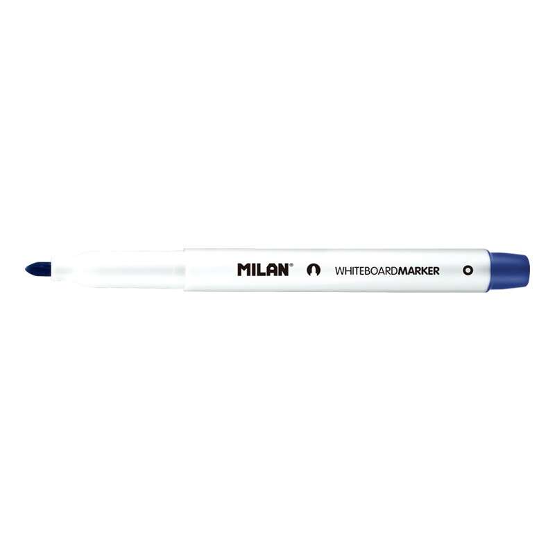 Milan Rotulador Para Pizarra Blanca Con Punta Redonda - Punta 3.7 Mm - Tinta A Base De Alcohol - Borrable En Seco - Color Azul