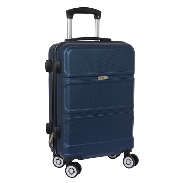 Safta Travel Maleta Trolley De Cabina 20” - Material Resistente Abs Y Pc - Cierre Con Candado - Interior Forrado Y Bolsillos - Ruedas Giratorias 360° - 40.1L - 345X200X550Mm - Color Azul Marino