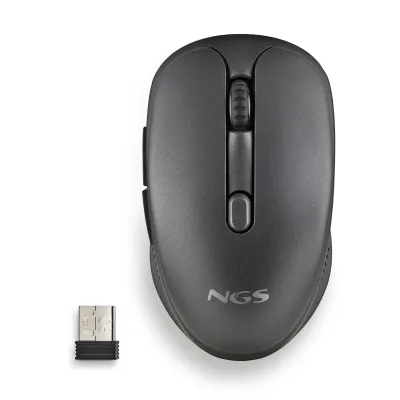 Mouse Ngs Wireless Evo Rust Black Recargable Con Teclas Silenciosas