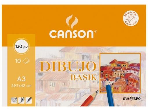 Canson Minipack Dibujo Basik 10 Hojas Liso 130 Gr. 29,7X42Cm -Sobre Unitario-