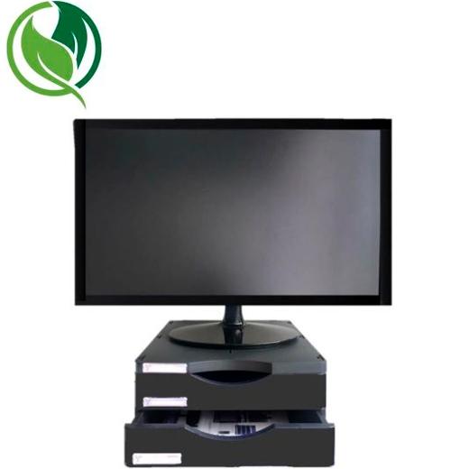 Archivo 2000 Soporte Monitor Ergosostenible Con 2 Cajones Negro