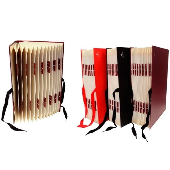 Mariola Carpeta Fuelle Acordeón Folio A-Z/1-31 Cartón Forrado Geltex Cierre C/ Cinta Negro