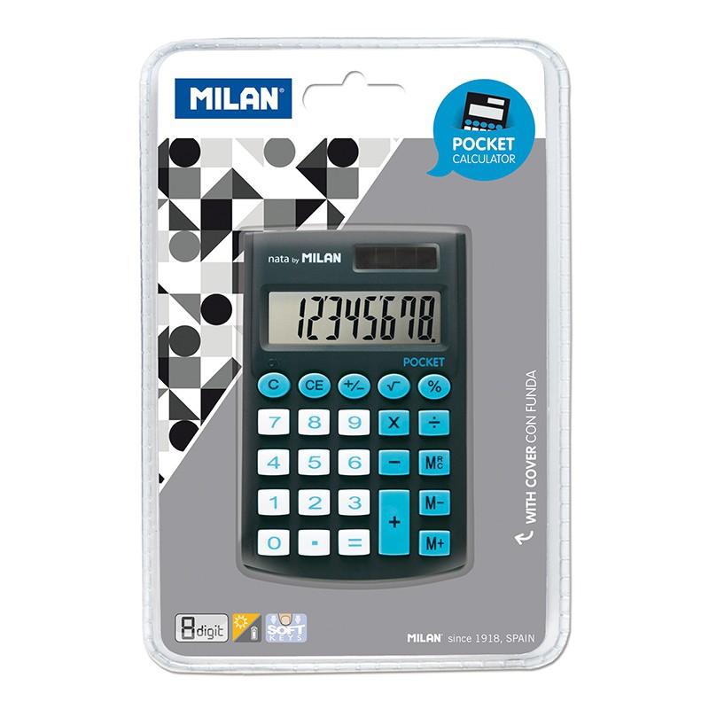 Milan Calculadora Pocket 8 Digitos Dual Blister Negro