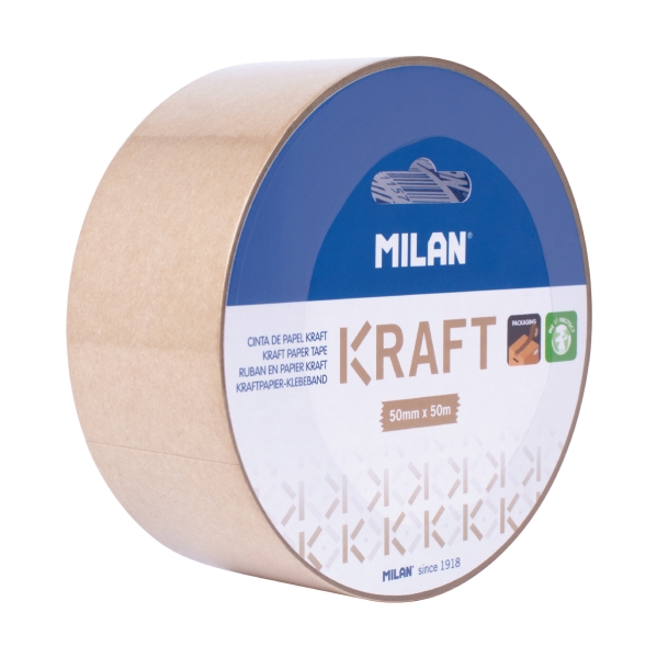 Milan Precinto De Papel Kraft - 50Mm X 50M - Color Marron