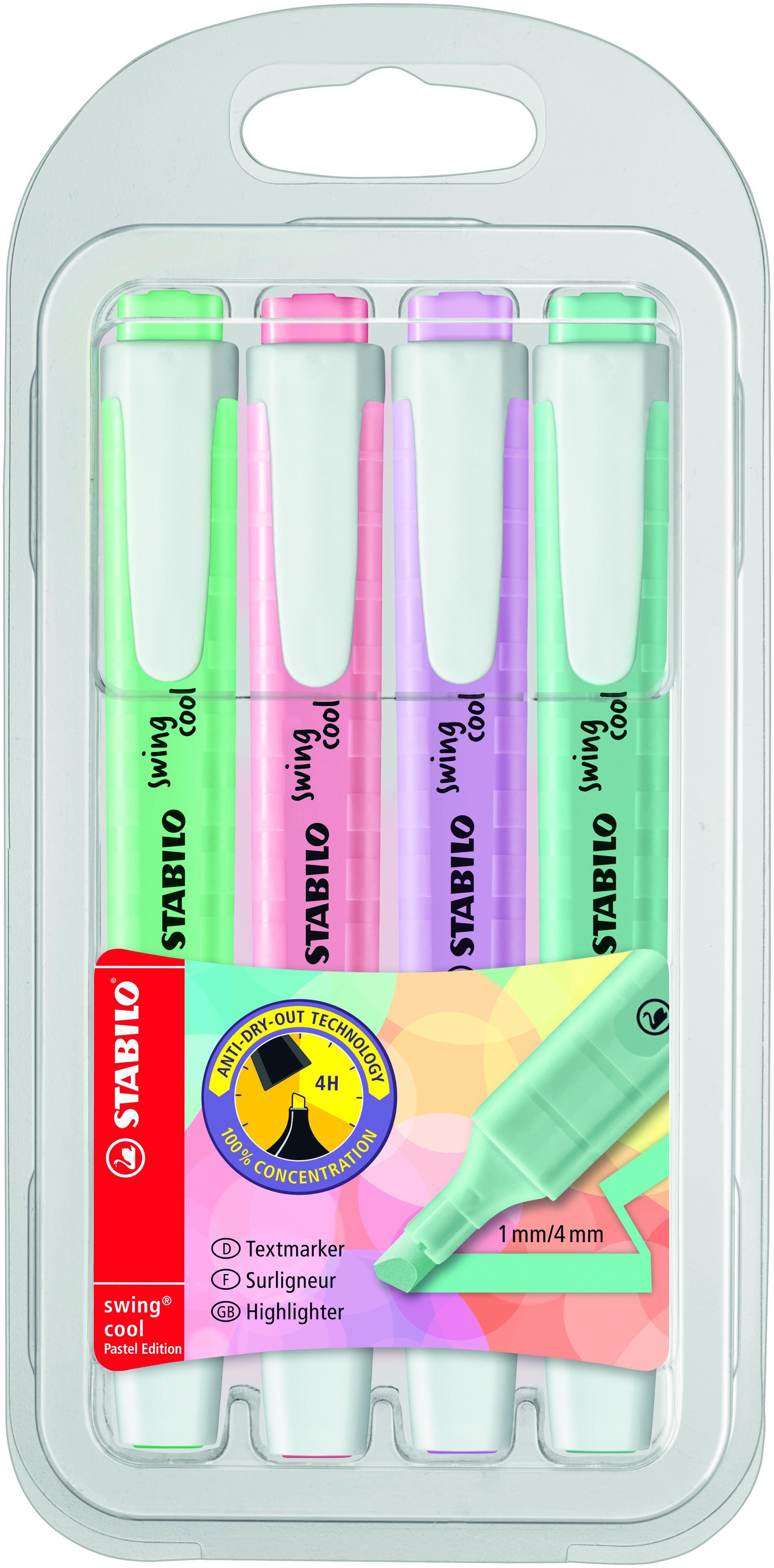 Stabilo Marcador Fluorescente Swing Cool Pastel C/Surtidos Blíster 4 Ud