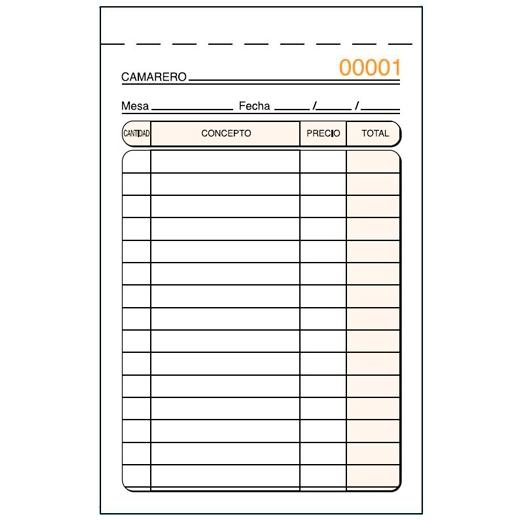 Loan Talonario Camareros Especial Bolsillo Duplicado Autocopia