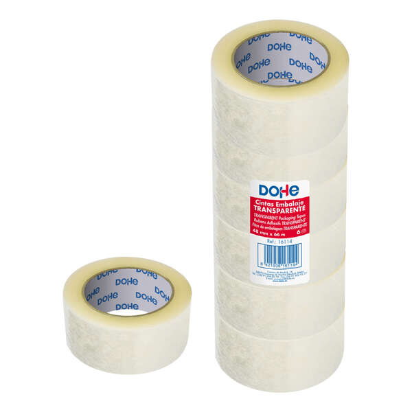 Dohe Pack De 6 Precintos De Polipropileno - Medidas 48Mm X 66M - Transparente