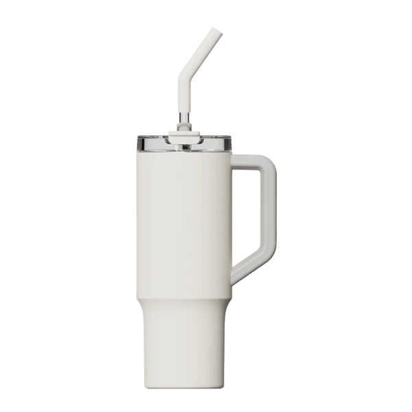 Xiaomi Straw Mug Termo 1L Con Pajita - Acero Inoxidable 316L - Aislamiento Termico - Tapon Hermetico Antifugas - Tapa Tritan Transparente - Asa Ergonomica - Boca Ancha 90 Mm - Color Blanco