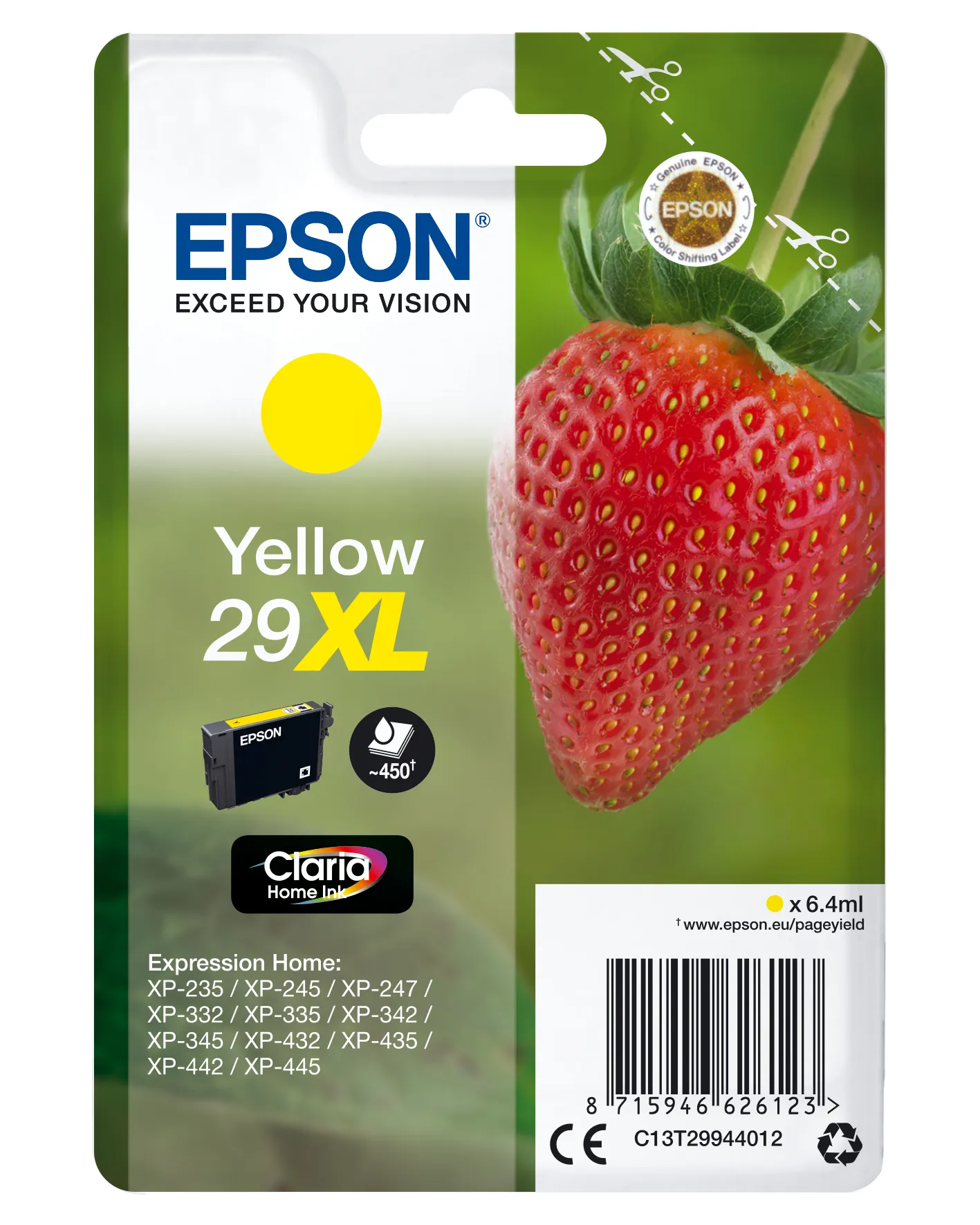 Epson Tinta Amarillo Xp 235 332 335 432 435 - Nº 29 Xl