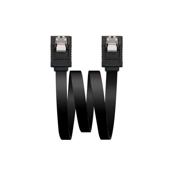 Nanocable Cable Datos Sata Iii 6Gbps Con Anclajes 0.50M - Color Negro