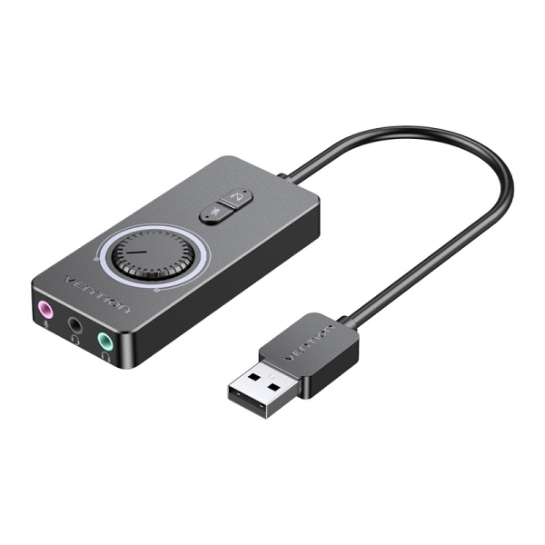 Vention Tarjeta De Sonido Usb A A 3X Jack 3.5 Hembra - Color Negro