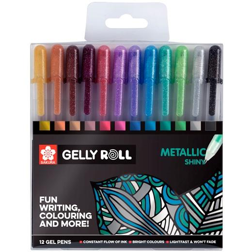 Talens Sakura Bolígrafos Colección Exclusiva Gelly Roll Metallic Estuche De 12 C/Surtidos