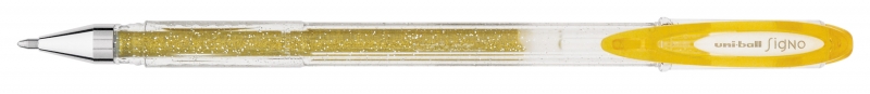 Uni-Ball Signo Sparkling Um-120Sp Boligrafo De Tinta Gel - Punta De Bola 1Mm - Tinta Pigmentada Resistente Al Agua Y Luz - Efecto Purpurina - Color Oro
