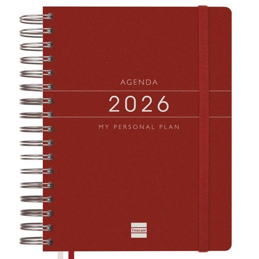 Finocam Agenda Espiral Tempus 4º-155X217Mm 1Dp Tapa Extradura Pp Burdeos 2026
