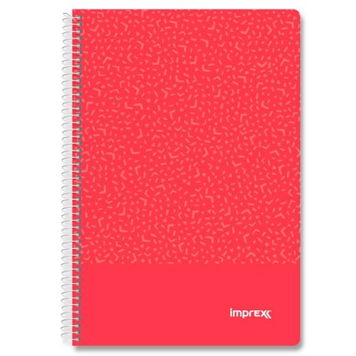 Imprex Cuaderno Espiral Tapa Pp Folio 80H 90Gr 4X4 Rojo