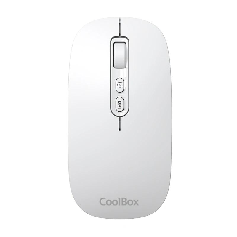 Coolbox Ratón W02-Ia Inalámbrico Rf+Bt Blanco