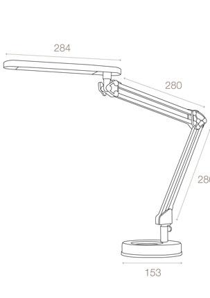 Archivo 2000 Lámpara Led Flexo De Sobremesa Cabezal Pivotable Horizontal/Vertical Con Base Luz Blanco Neutro 150X565X280Mm Plata