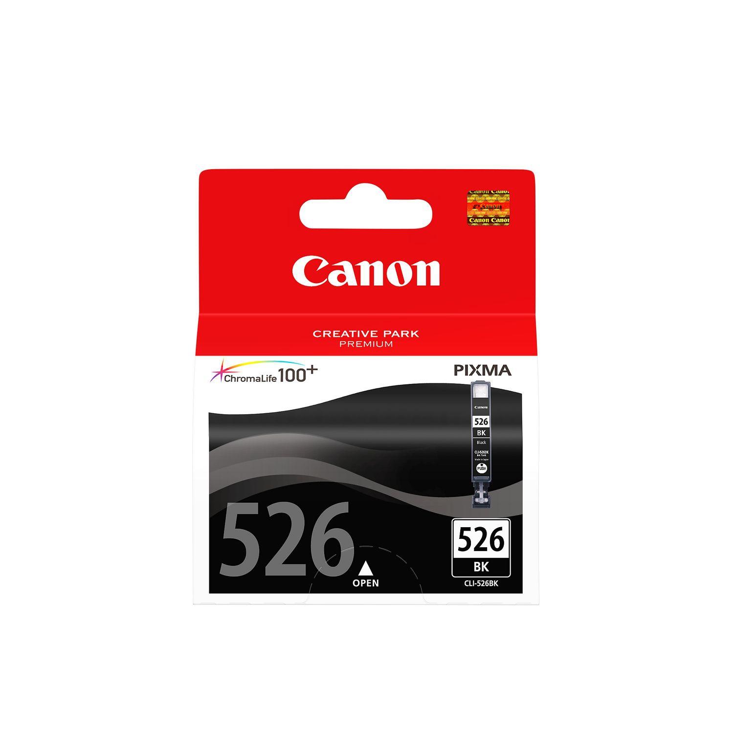 Canon Tinta Negro Ip 4850/4950 - Ix 6550 - Mg 5150/5250/5350/6150/6250/8150/8250 - Mx 715/885/895 - Cli 526Bk