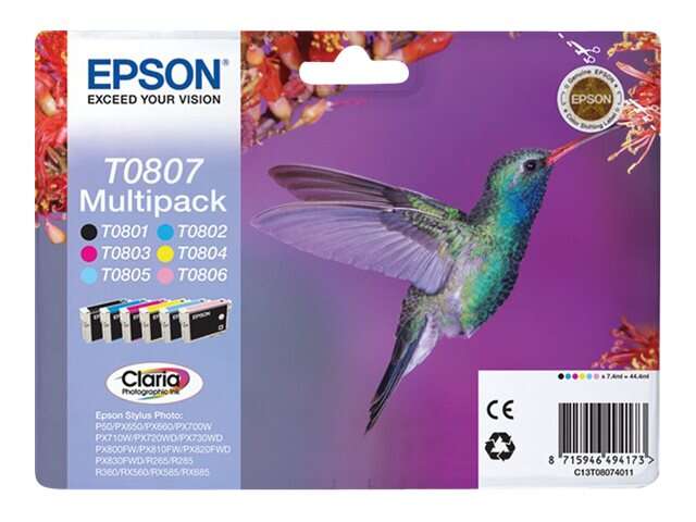 Epson T0807 Pack De 6 Cartuchos De Tinta Originales - C13T08074011