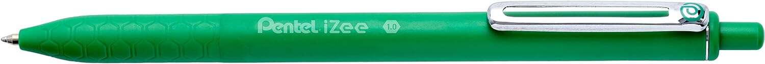 Pentel Izee Boligrafo De Bola Retractil - Punta 0.7Mm - Trazo 0.35Mm - Clip De Metal - Color Verde