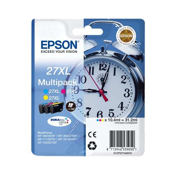 Epson T2715 (27Xl) Pack De 3 Cartuchos De Tinta Originales - C13T27154012