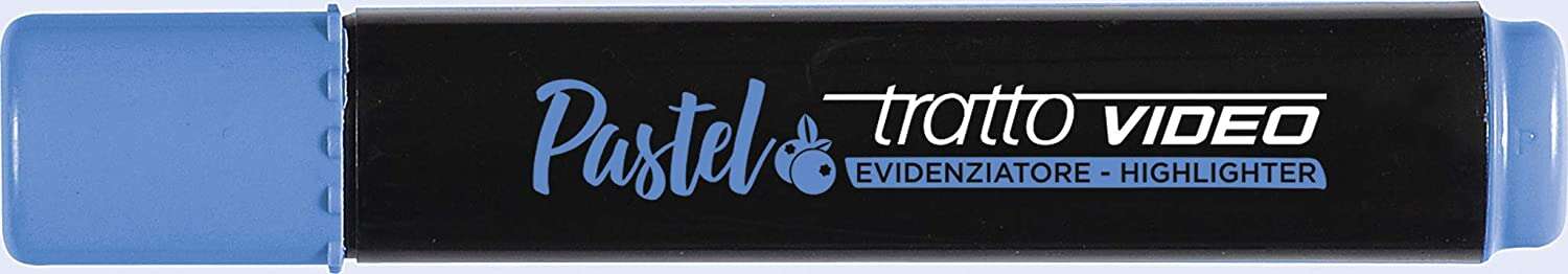 Tratto Video Pastel Marcador Fluorescente - Punta Biselada - Tinta Al Agua - Secado Rapido - Color Azul Arandano