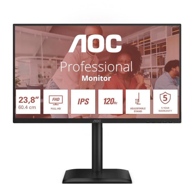 Aoc 24E4U Monitor 23.8" Ips 120Hz Hdmi Dp Vga Mm