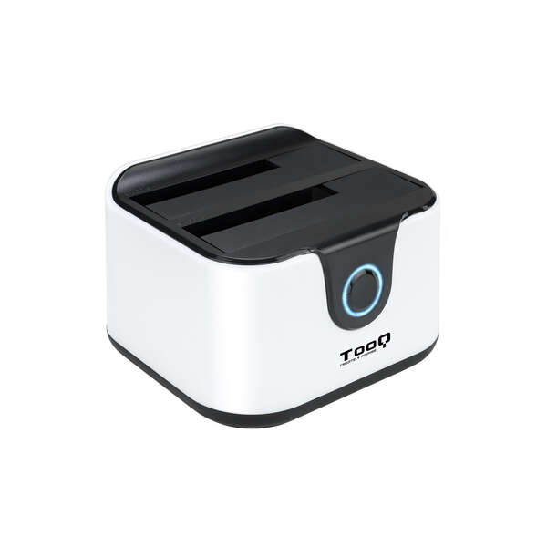 Tooq Docking Station Usb 3.0 - Hdd/Ssd 2.5", 3.5" Sata I,Ii,Iii - Boton De Clonacion - Copia De Seguridad - Color Blanco/Negro