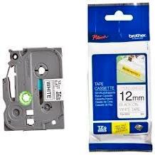 Brother Cinta Rotuladora Laminada Super Adhesiva Texto Negro Sobre Blanco - 12Mmx8M