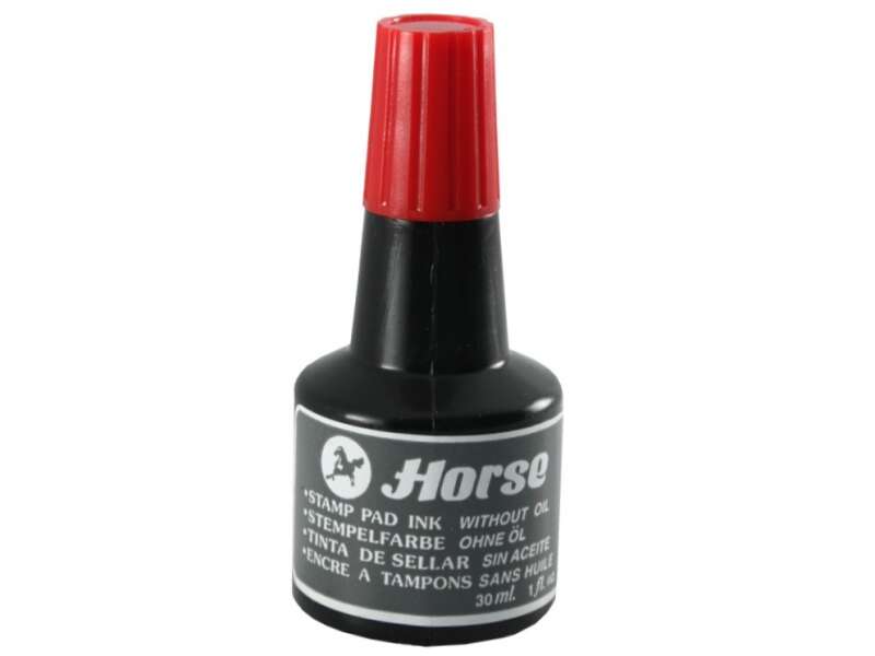 Horse Bote De Tinta Para Tampon 30Ml - Sin Aceite - Color Rojo