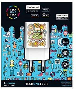 Techonetech Green Champer Cargador Doble De Pared Usb-A - Alto Rendimiento