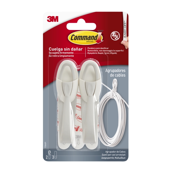 Command Organizador De Cables - Fijacion En Superficie - Color Blanco