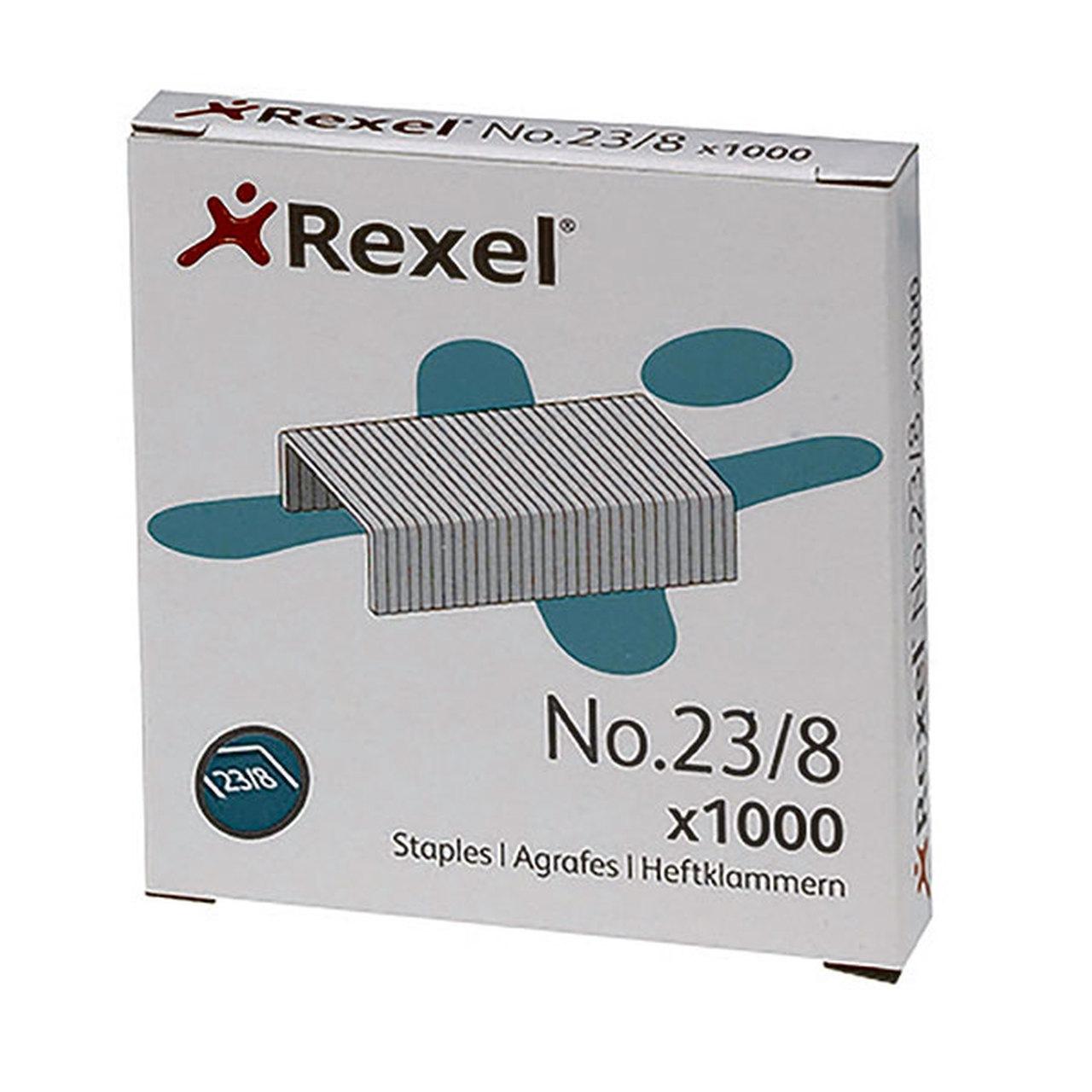 Rexel Grapas 23/8 Galvanizadas -Caja De 1000-