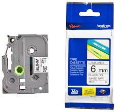 Brother Cinta Rotuladora Laminada Texto Negro Sobre Blanco - 6Mmx8M